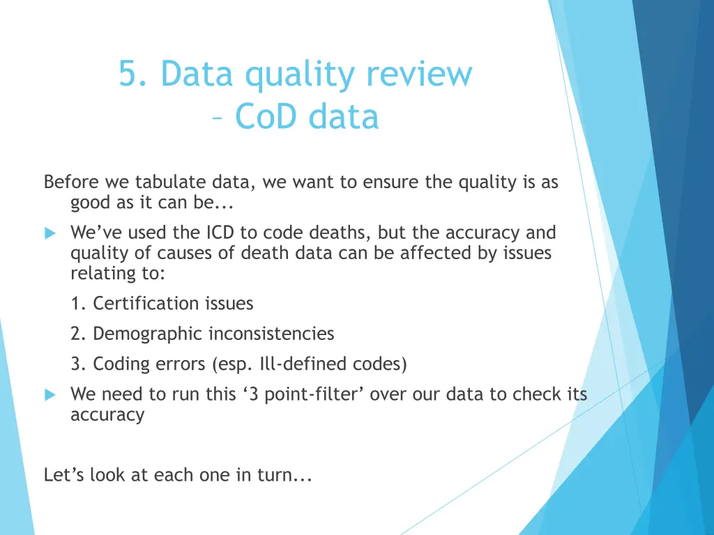 5 data quality review cod data