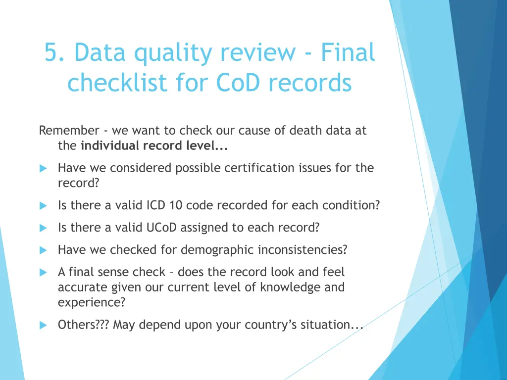 5 data quality review final checklist