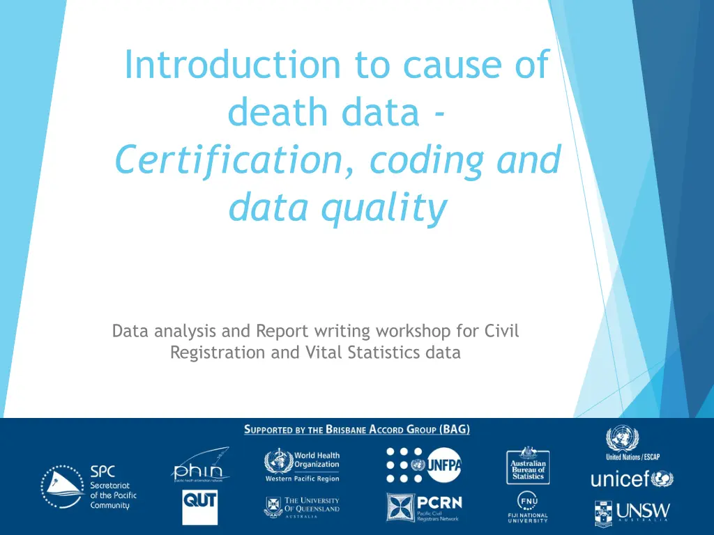 introduction to cause of death data certification