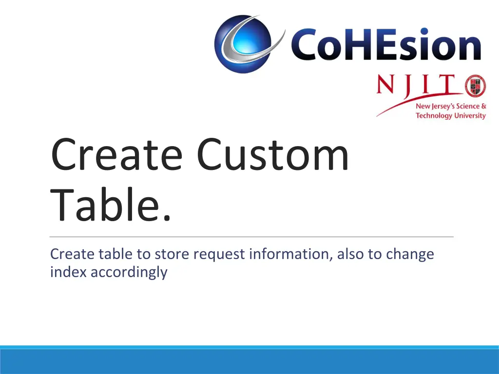 create custom table