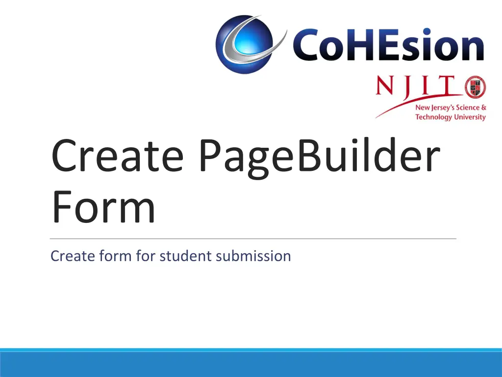 create pagebuilder form