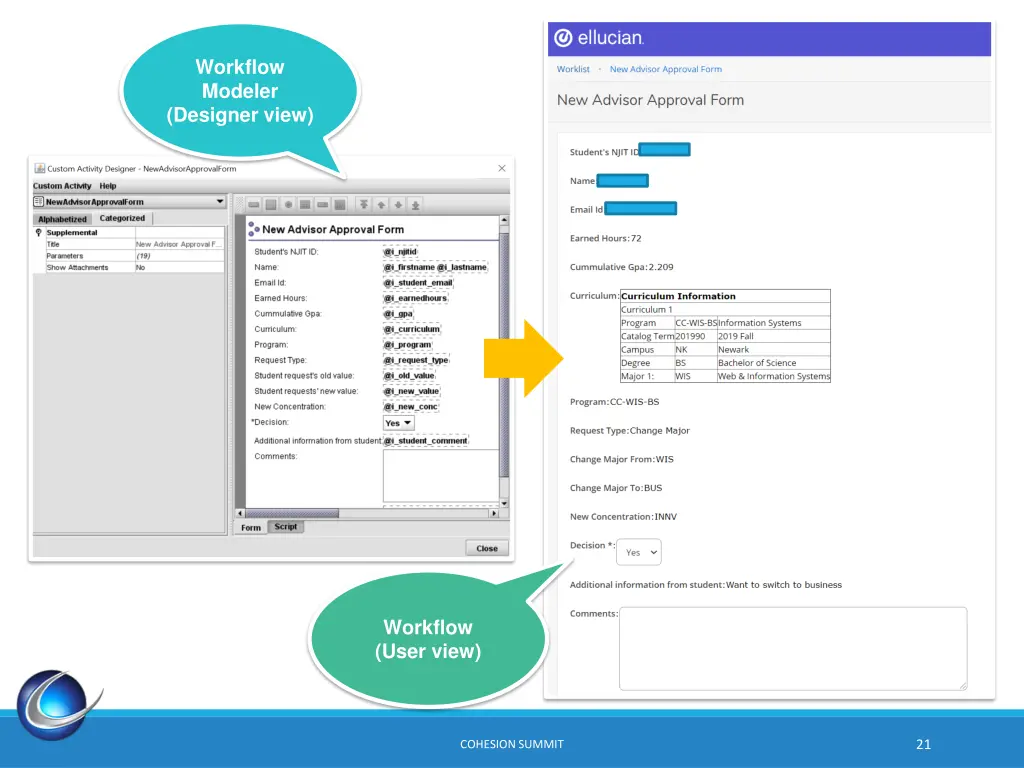 workflow modeler designer view