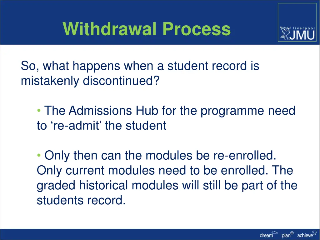 withdrawal process