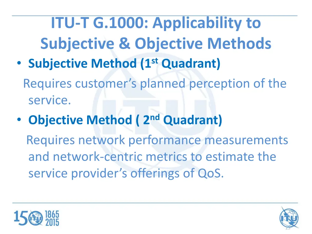 itu t g 1000 applicability to subjective 1