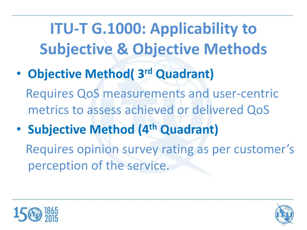 itu t g 1000 applicability to subjective 2