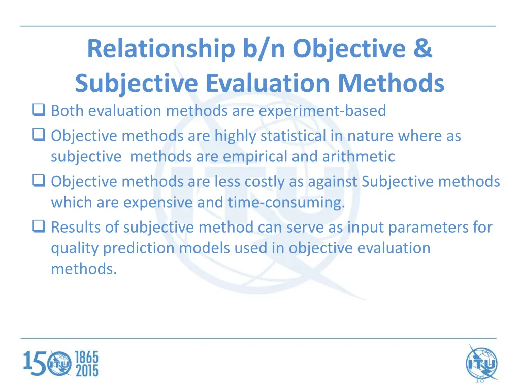relationship b n objective subjective evaluation