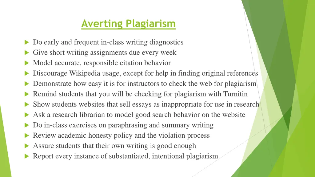averting plagiarism