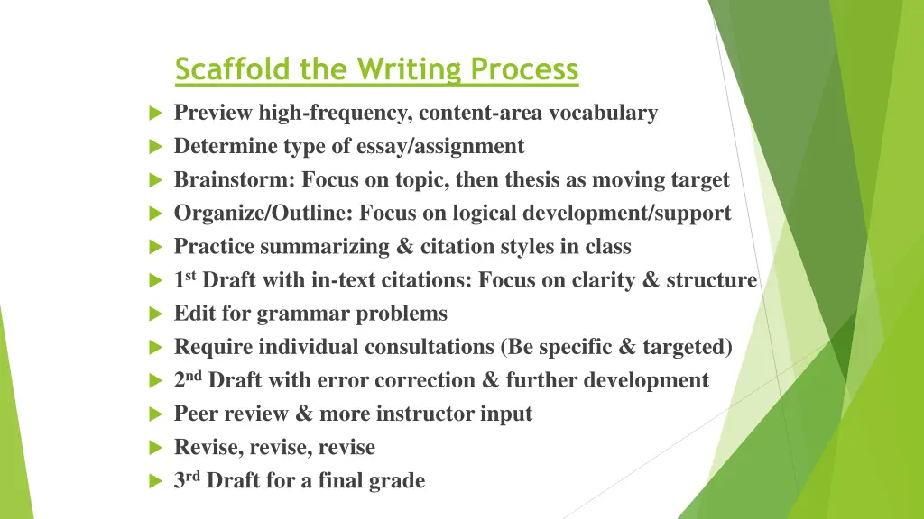 scaffold the writing process