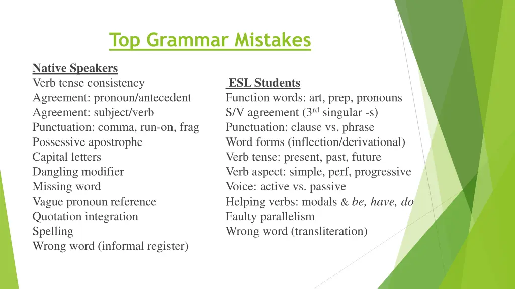 top grammar mistakes