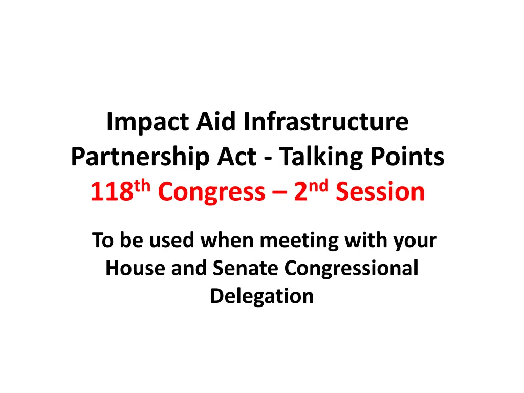 impact aid infrastructure partnership act talking