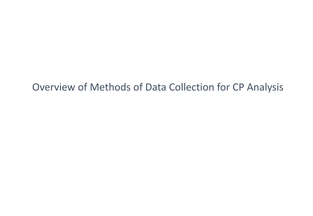 overview of methods of data collection