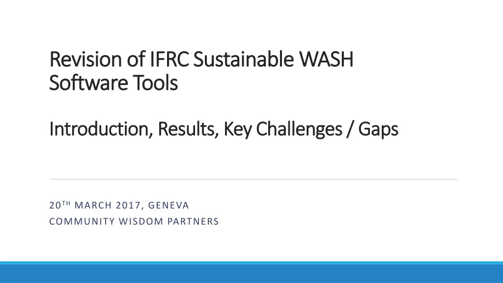 revision of revision of ifrc software tools