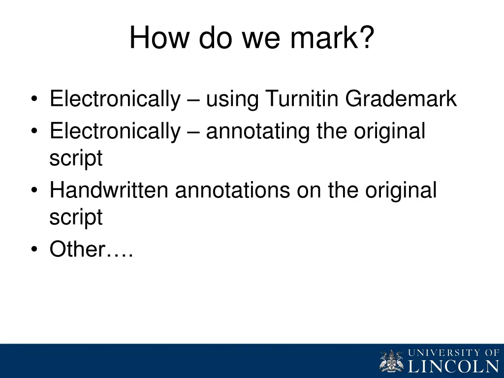 how do we mark