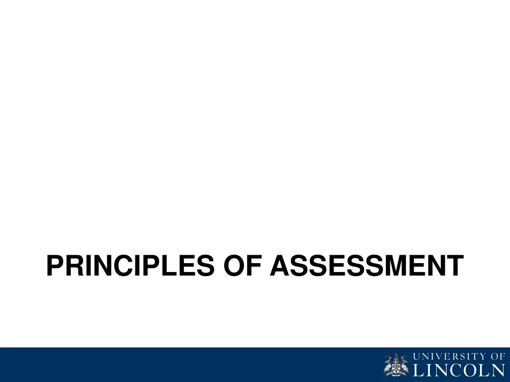principles of assessment