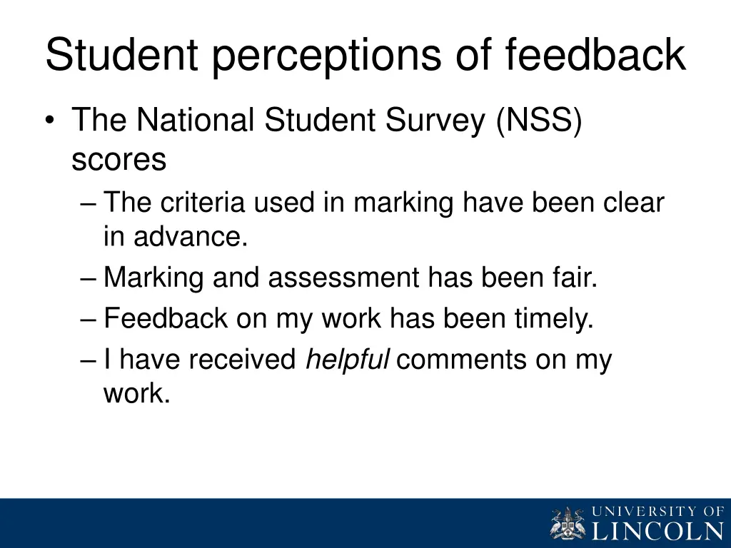 student perceptions of feedback