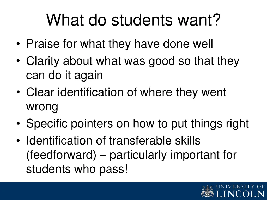 what do students want