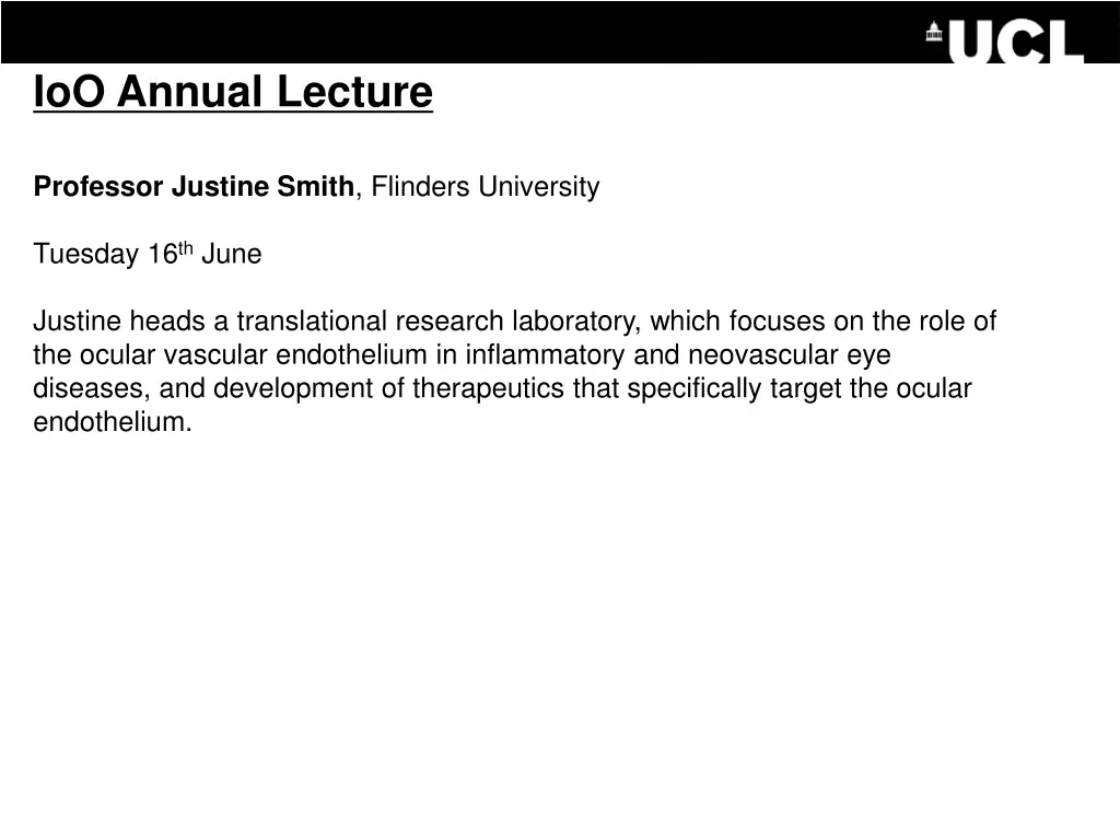ioo annual lecture