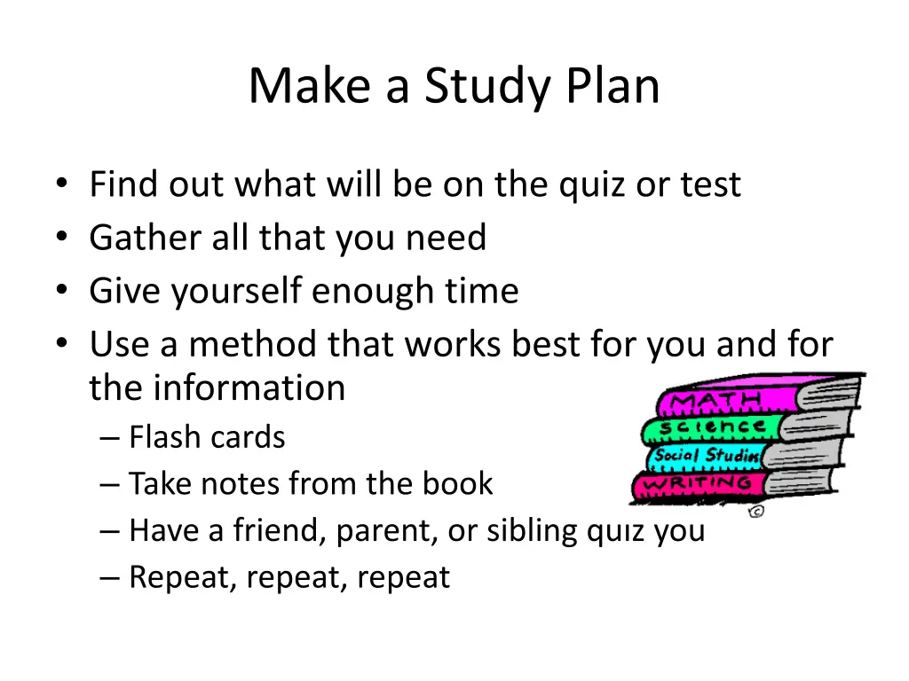 make a study plan