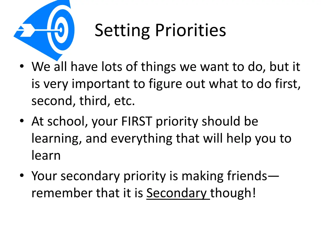 setting priorities