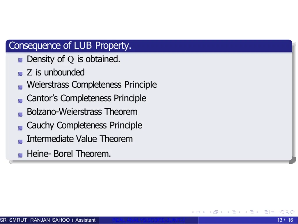 consequence of lub property density