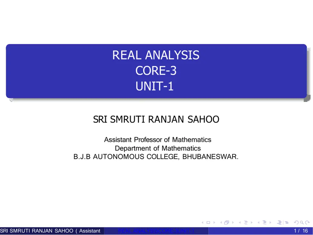 real analysis core 3 unit 1