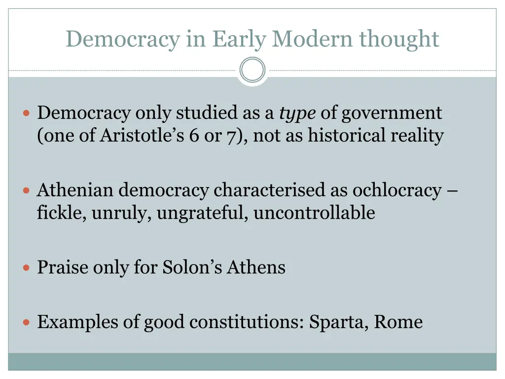 democracy in early modern thought