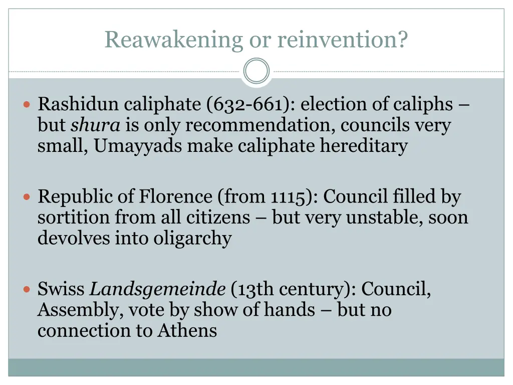 reawakening or reinvention
