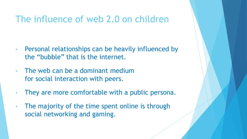 the influence of web 2 0 on children