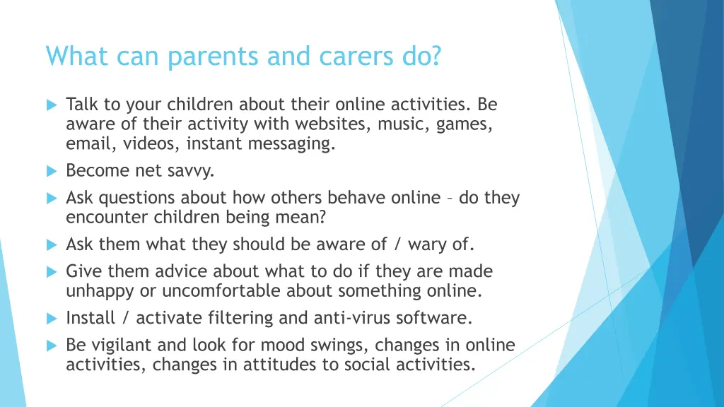 what can parents and carers do 1