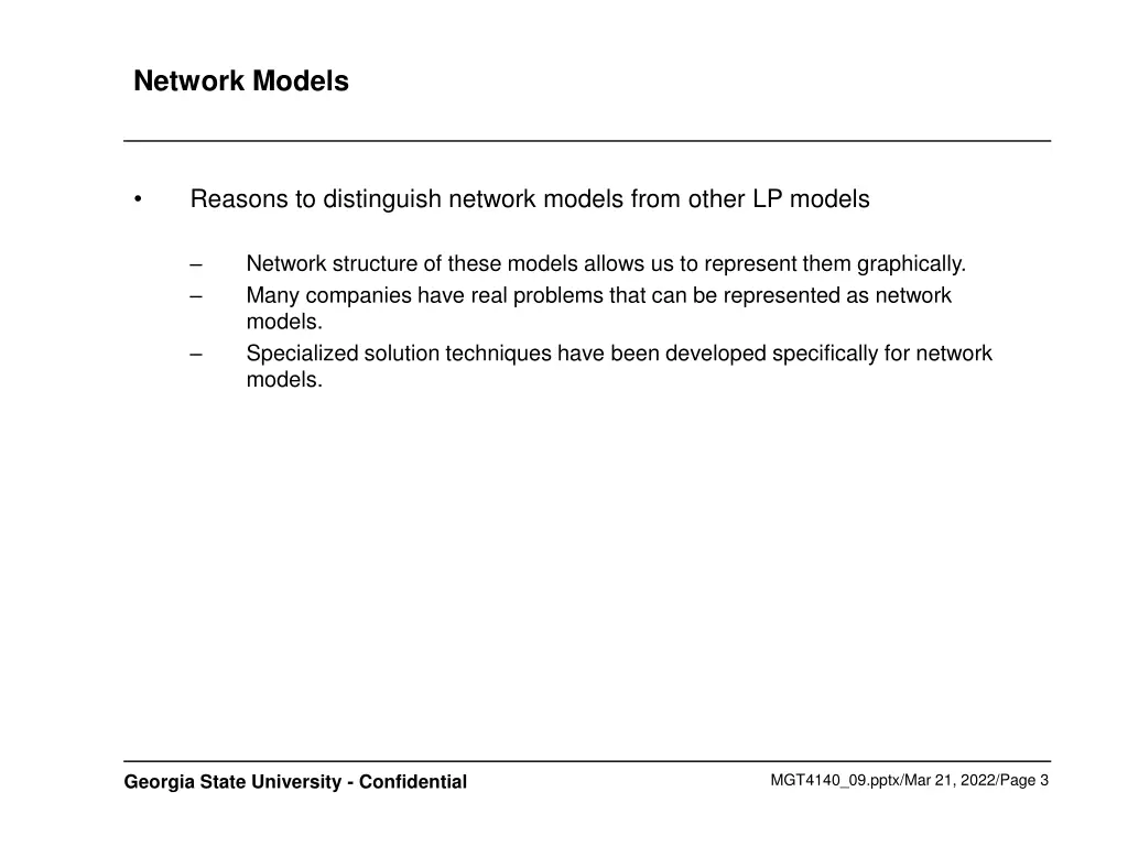 network models