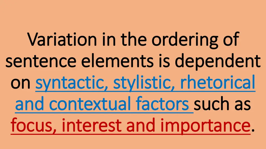 variation in the ordering of variation
