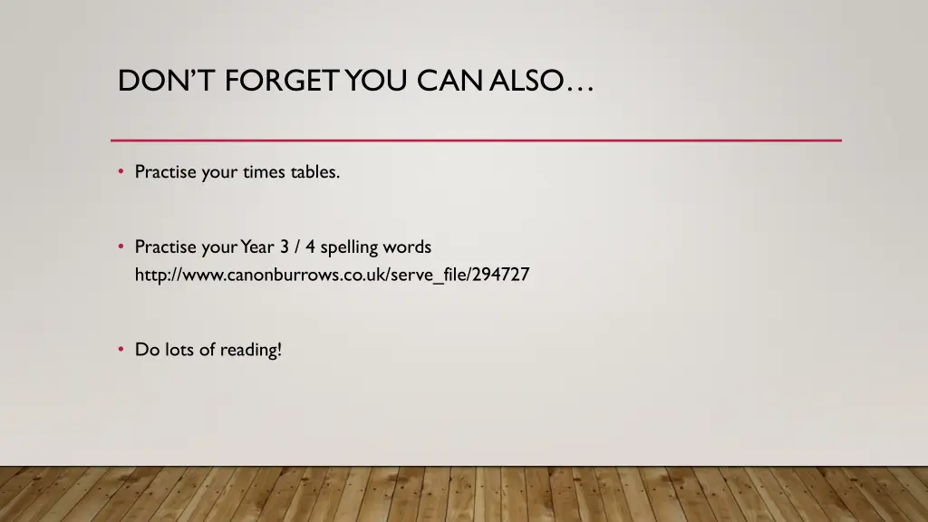 don t forget you can also