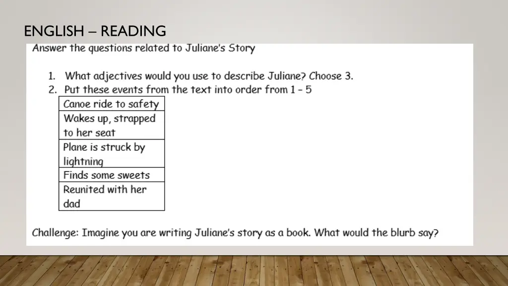 english reading