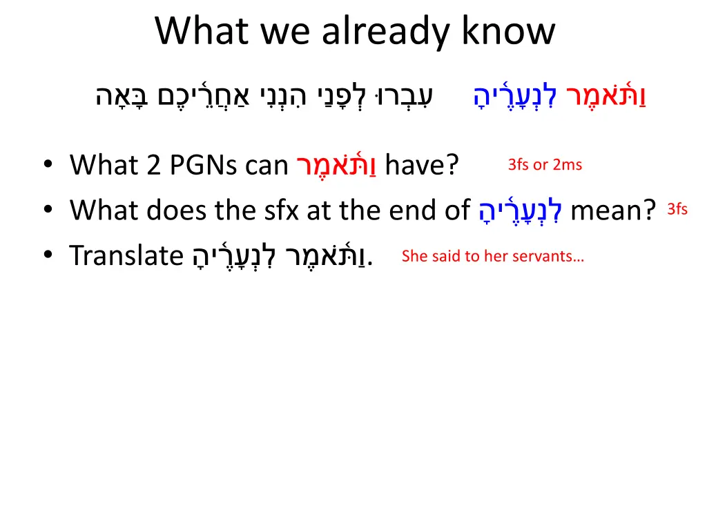 what we already know 1