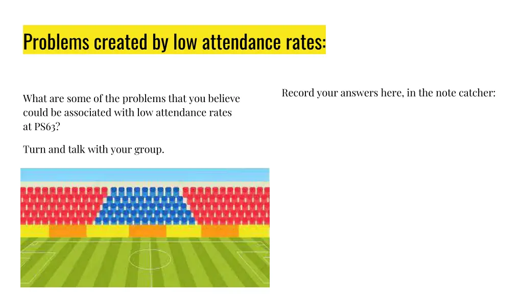 problems created by low attendance rates