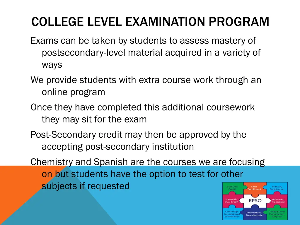 college level examination program