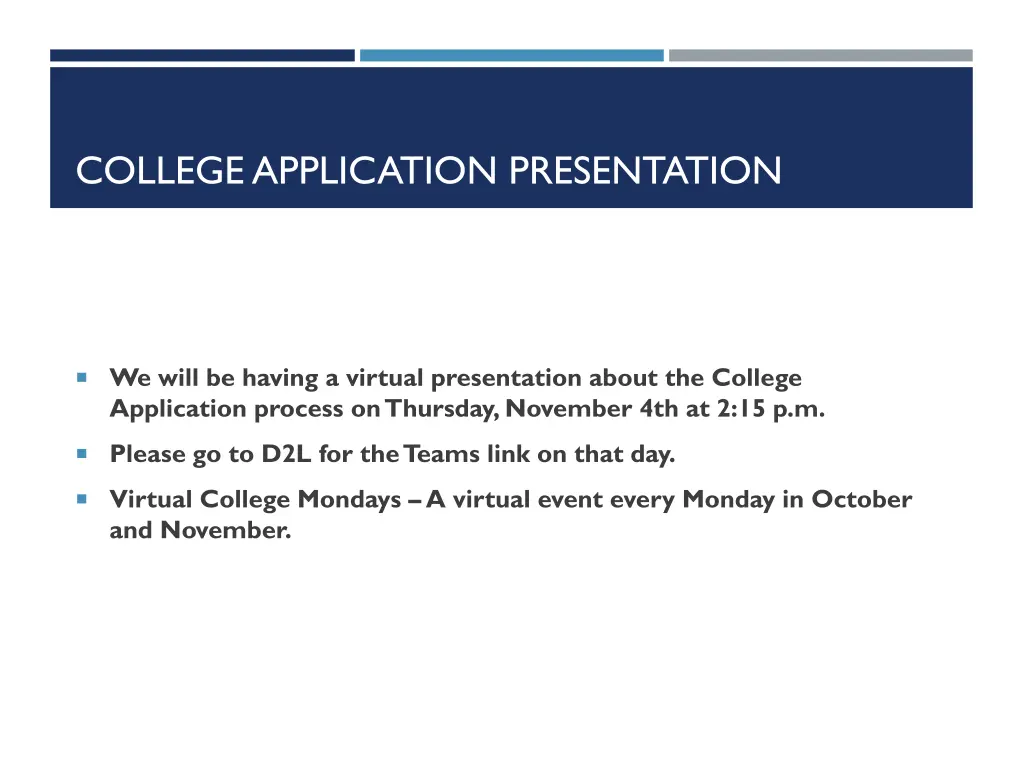 college application presentation