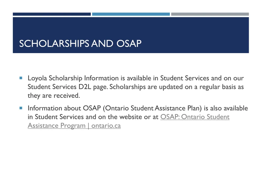 scholarships and osap