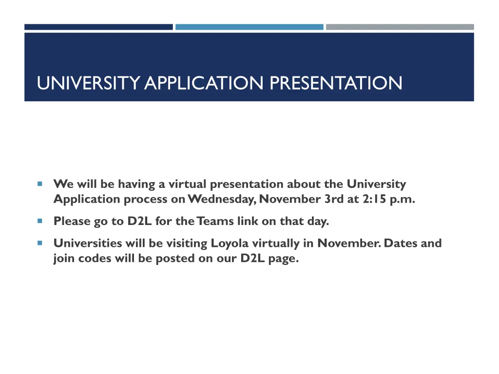 university application presentation