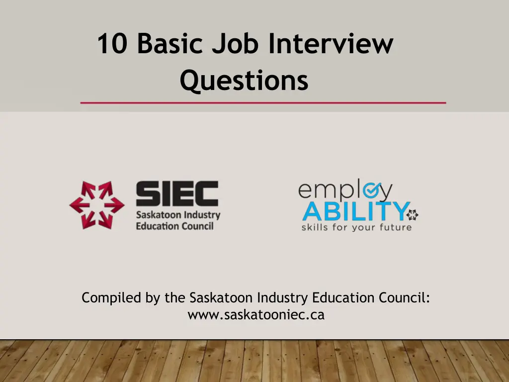 10 basic job interview questions