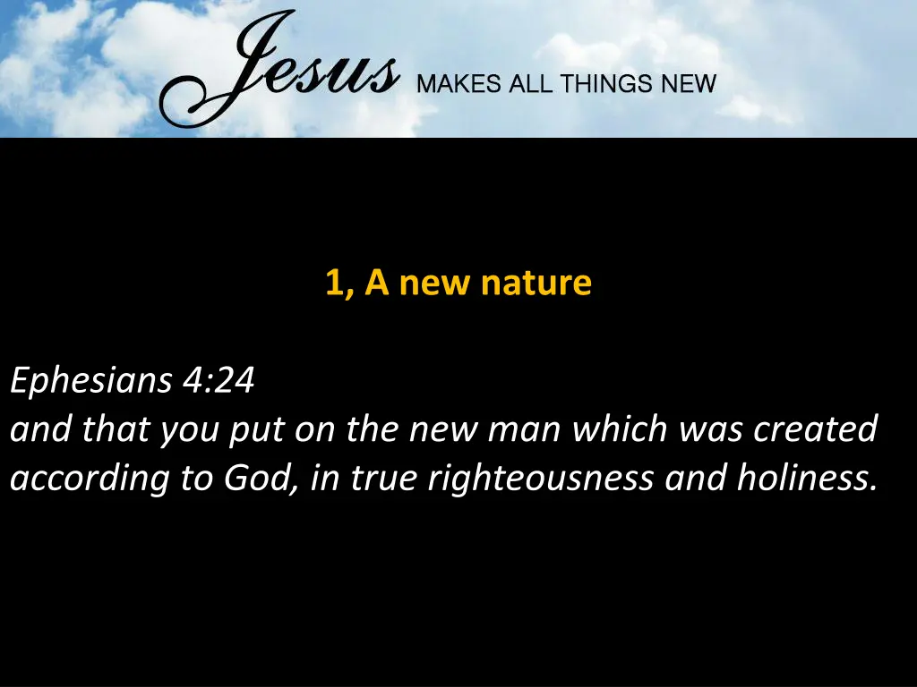 1 a new nature