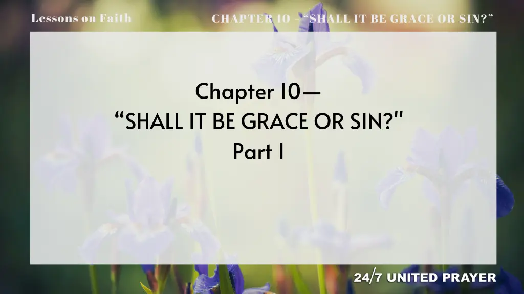 lessons on faith 1