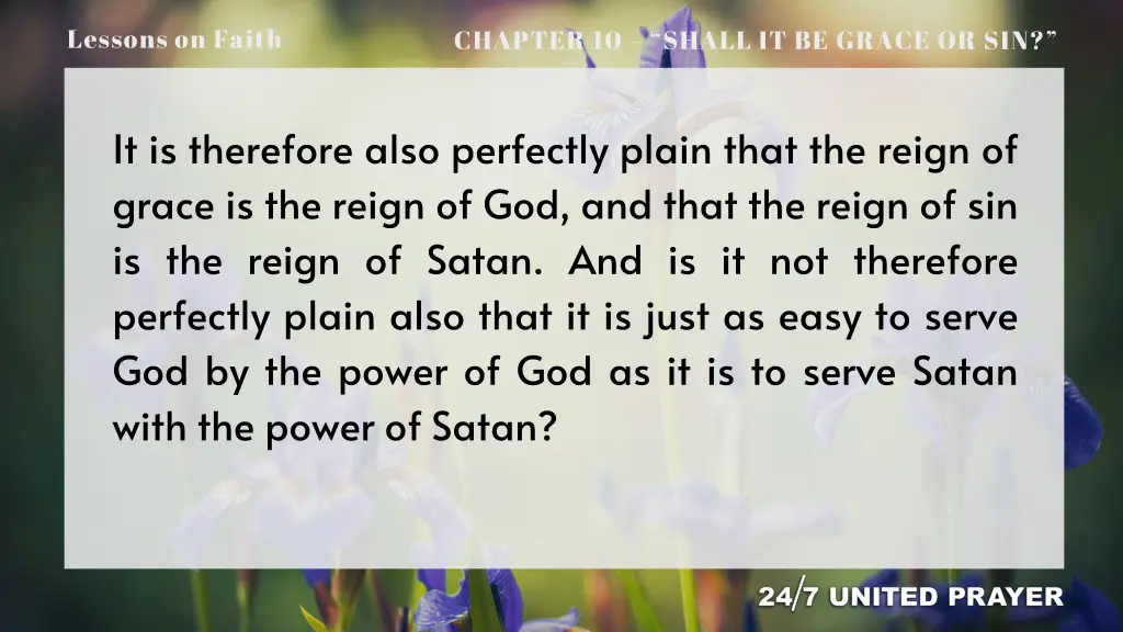 lessons on faith 10