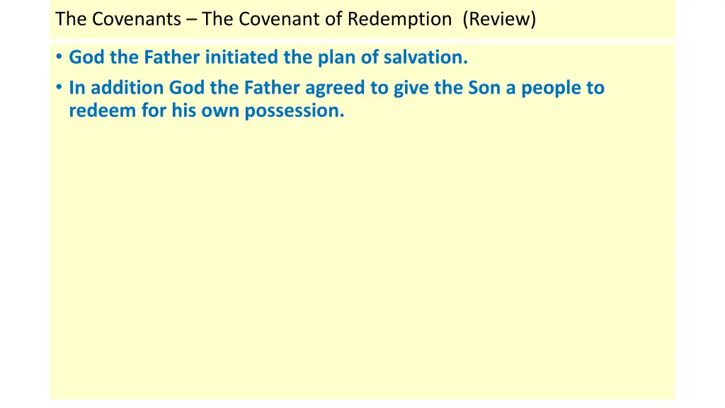 the covenants the covenant of redemption review 1