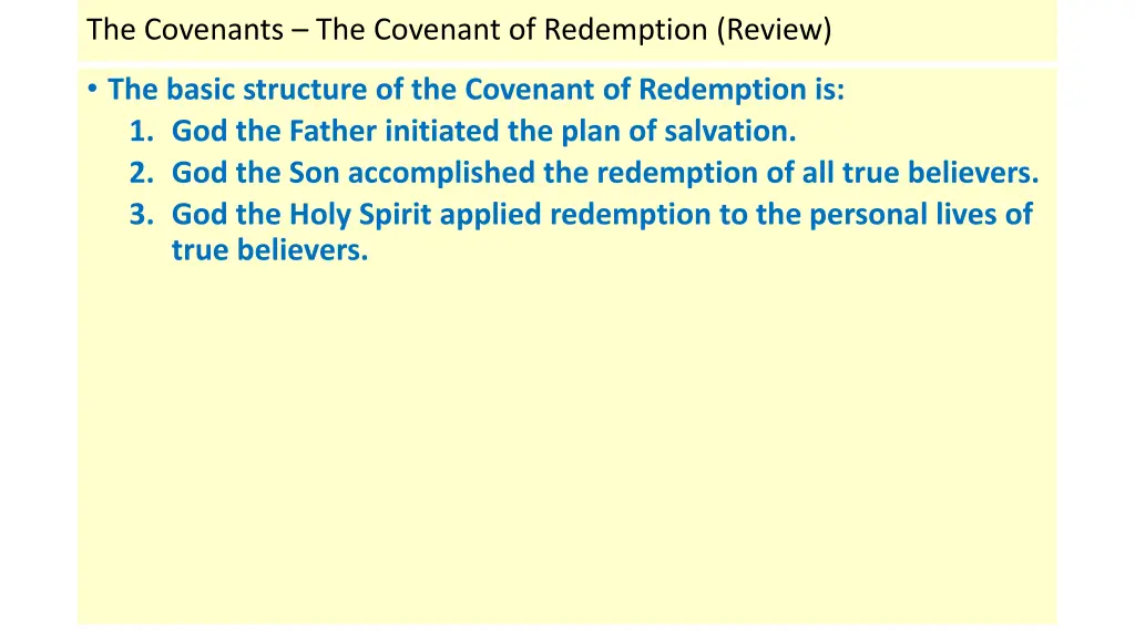 the covenants the covenant of redemption review