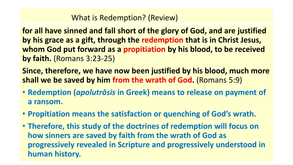 what is redemption review