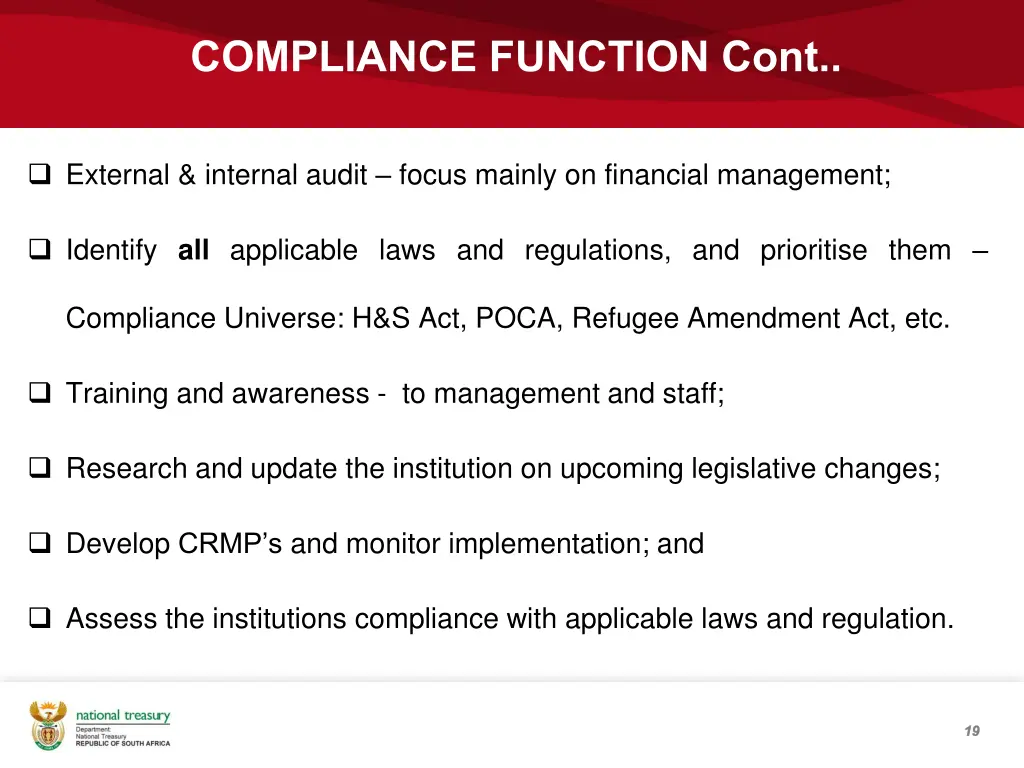 compliance function cont 1
