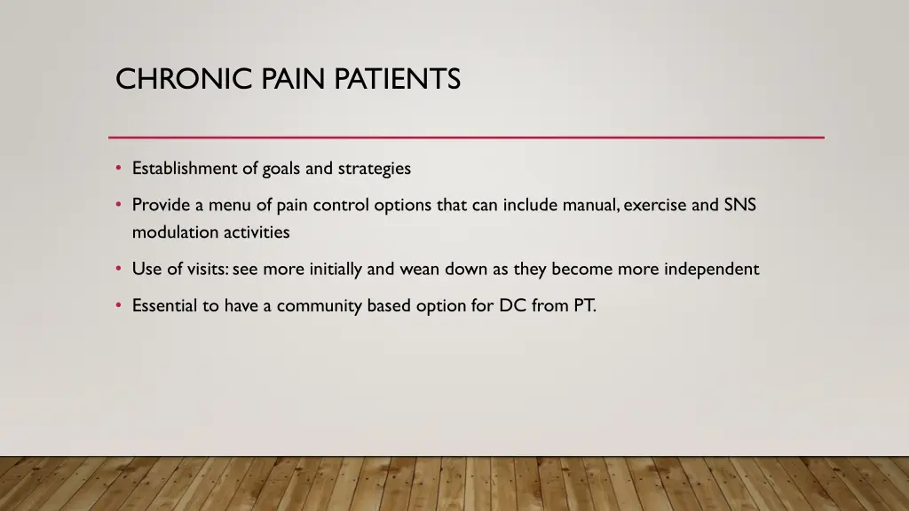 chronic pain patients