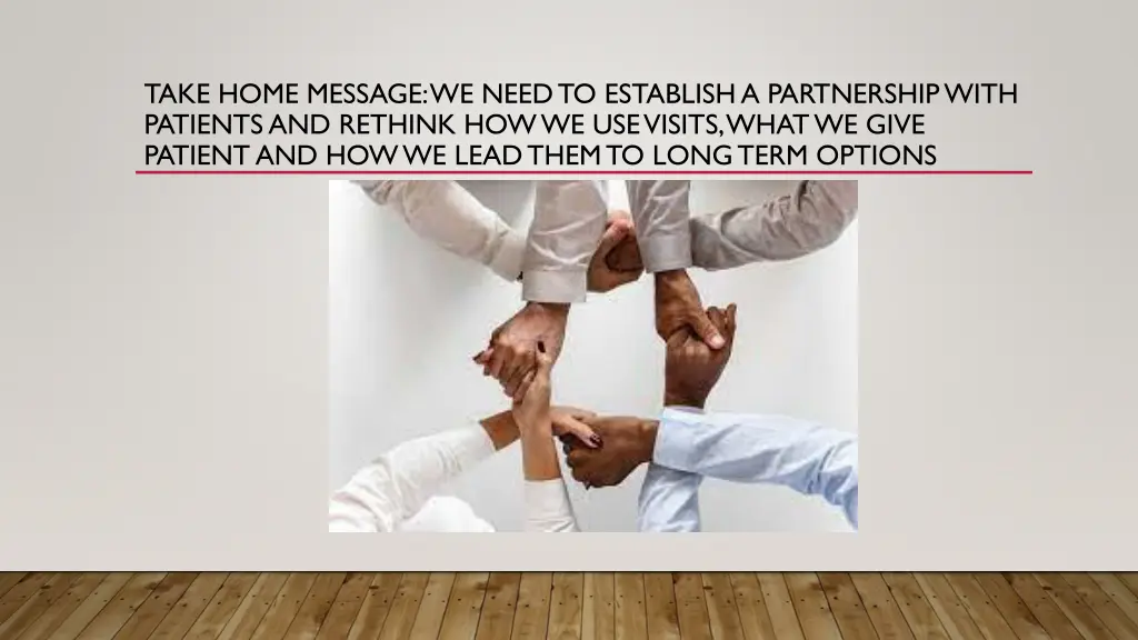 take home message we need to establish