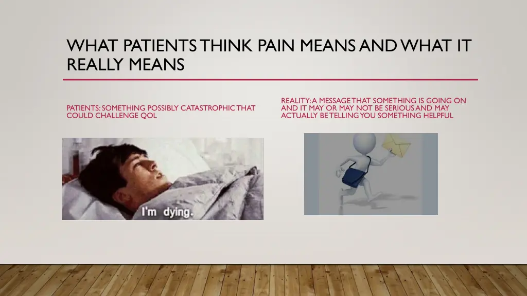 what patients think pain means and what it really